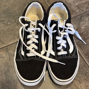 Vans Black and White Old Skool Low-Top Sneakers